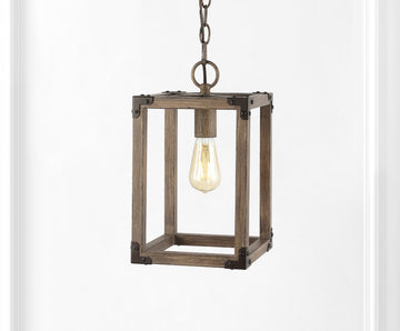 Magnolia 8.13" Adjustable Iron Rustic Farmhouse LED Pendant - JONATHAN Y